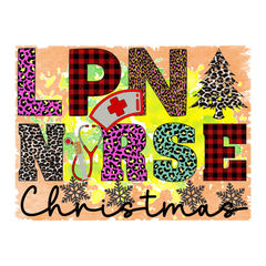 LPN Nurse Christmas - Nurse Ready to Press DTF Transfer