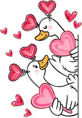 Valentine Day Love Goose - Valentines Day Ready to Press DTF Transfer