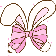 Easter Bunny Ear Bow Pencil - Easter Ready to Press DTF Transfer