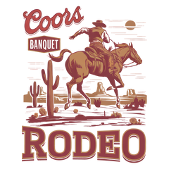 Vintage Western Cowboy Rodeo Horse Illustration – Rodeo Ready to Press DTF Transfer