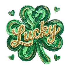 Lucky Shamrock Gold Script – St. Patrick’s Day Ready to Press DTF Transfer