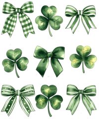 Shamrock & Green Bow Set – St. Patrick’s Day Ready to Press DTF Transfer