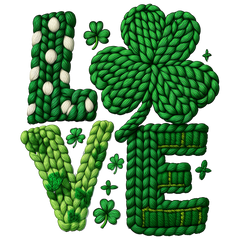 Lucky Love Shamrock Knit Style – St. Patrick’s Day Ready to Press DTF Transfer