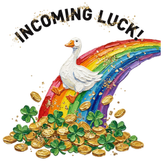 Incoming Luck Goose Rainbow – St. Patrick’s Day Ready to Press DTF Transfer