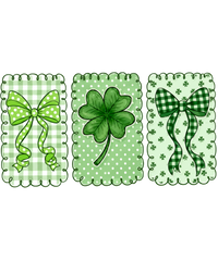 Green Bow & Shamrock Trio – St. Patrick’s Day Ready to Press DTF Transfer