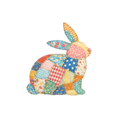 Patchwork Fabric Bunny – Easter Ready to Press DTF Transfer