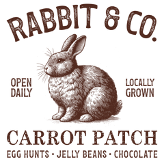Rabbit & Co Carrot Patch Vintage Sign – Easter Ready to Press DTF Transfer