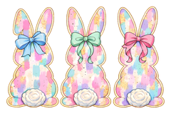 Pastel Brushstroke Easter Bunnies – Ready to Press DTF Transfer