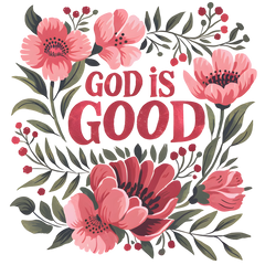 God Is Good Floral Wreath - Religious Ready to Press DTF Transfer