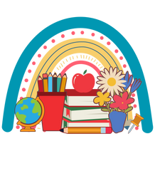 Teacher Rainbow School Supplies Design - Teacher Ready to Press DTF Transfer