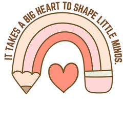 Neutral Boho Teacher Rainbow with Heart - Teacher Ready to Press DTF Transfer