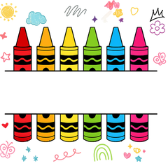 Rainbow Crayon Back to School Design – Teacher Ready to Press DTF Transfer