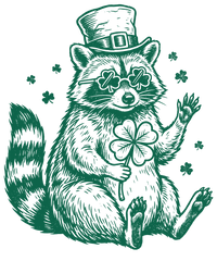Lucky Raccoon with Shamrock Glasses Graphic – St. Patrick’s Day Ready to Press DTF Transfer