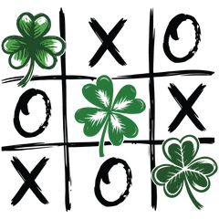Shamrock Tic Tac Toe Design – St Patricks Day Ready to Press DTF Transfer