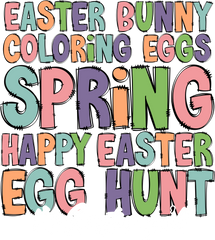 Colorful Easter Typography Bundle Design – Easter Ready to Press DTF Transfer
