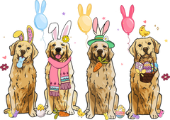 Easter Dogs with Bunny Ears & Baskets – Easter Ready to Press DTF Transfer
