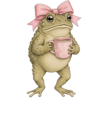 Cute Frog with Pink Bow Coffee Mug Christian Jesus Quote Graphic – Funny Ready to Press DTF Transfer