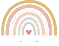 Minimalist Boho Rainbow with Heart Nursery Baby Shower Graphic – Teacher Ready to Press DTF Transfer