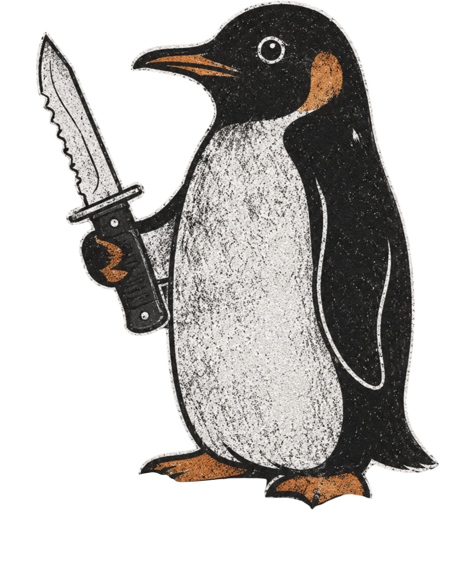 Flight Was Never An Option Penguin Knife – Funny Ready to Press DTF Transfer