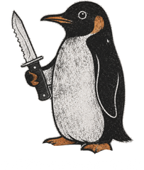 Flight Was Never An Option Penguin Knife – Funny Ready to Press DTF Transfer