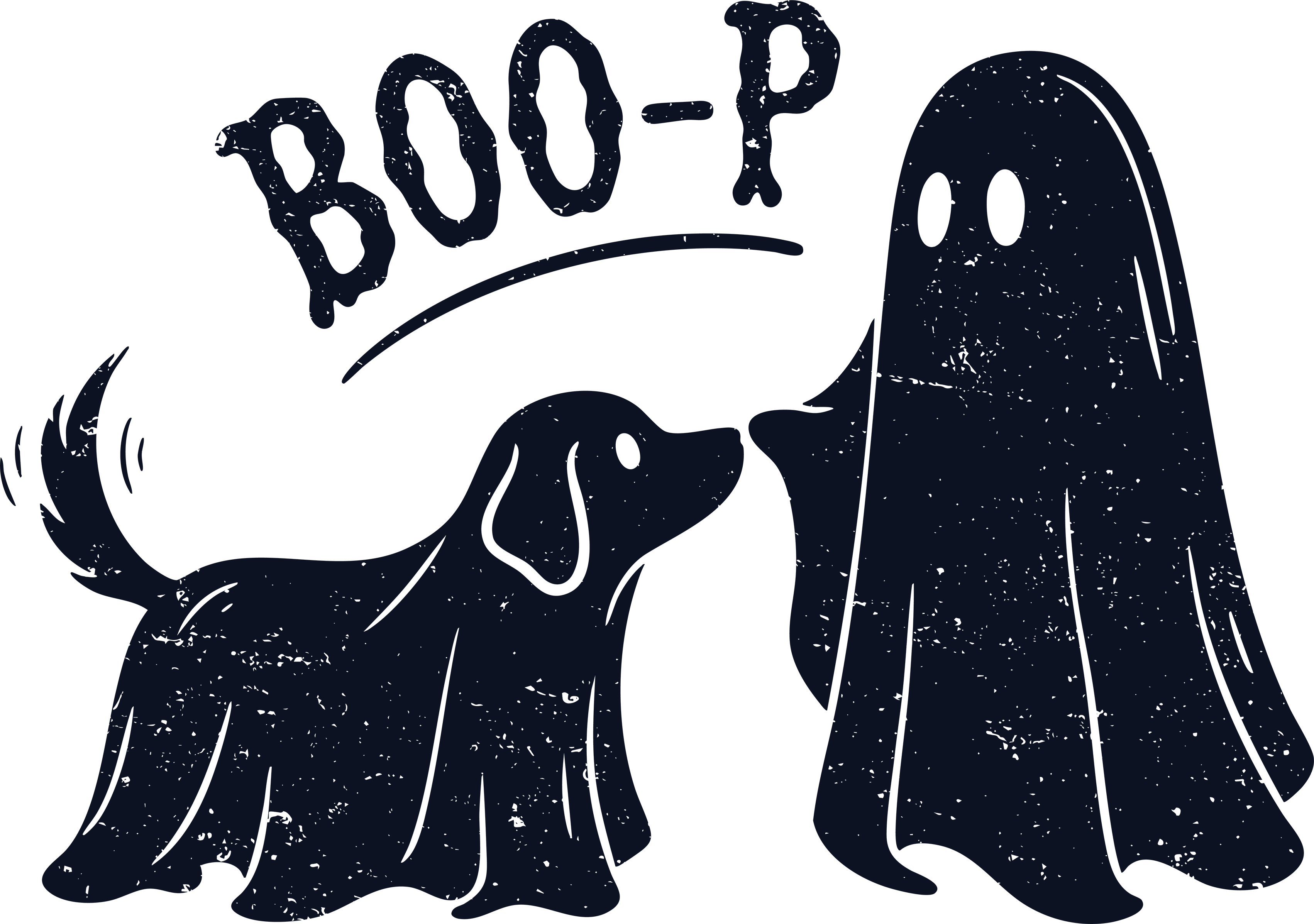 BOO-P Ghost And Dog – Halloween Ready to Press DTF Transfer
