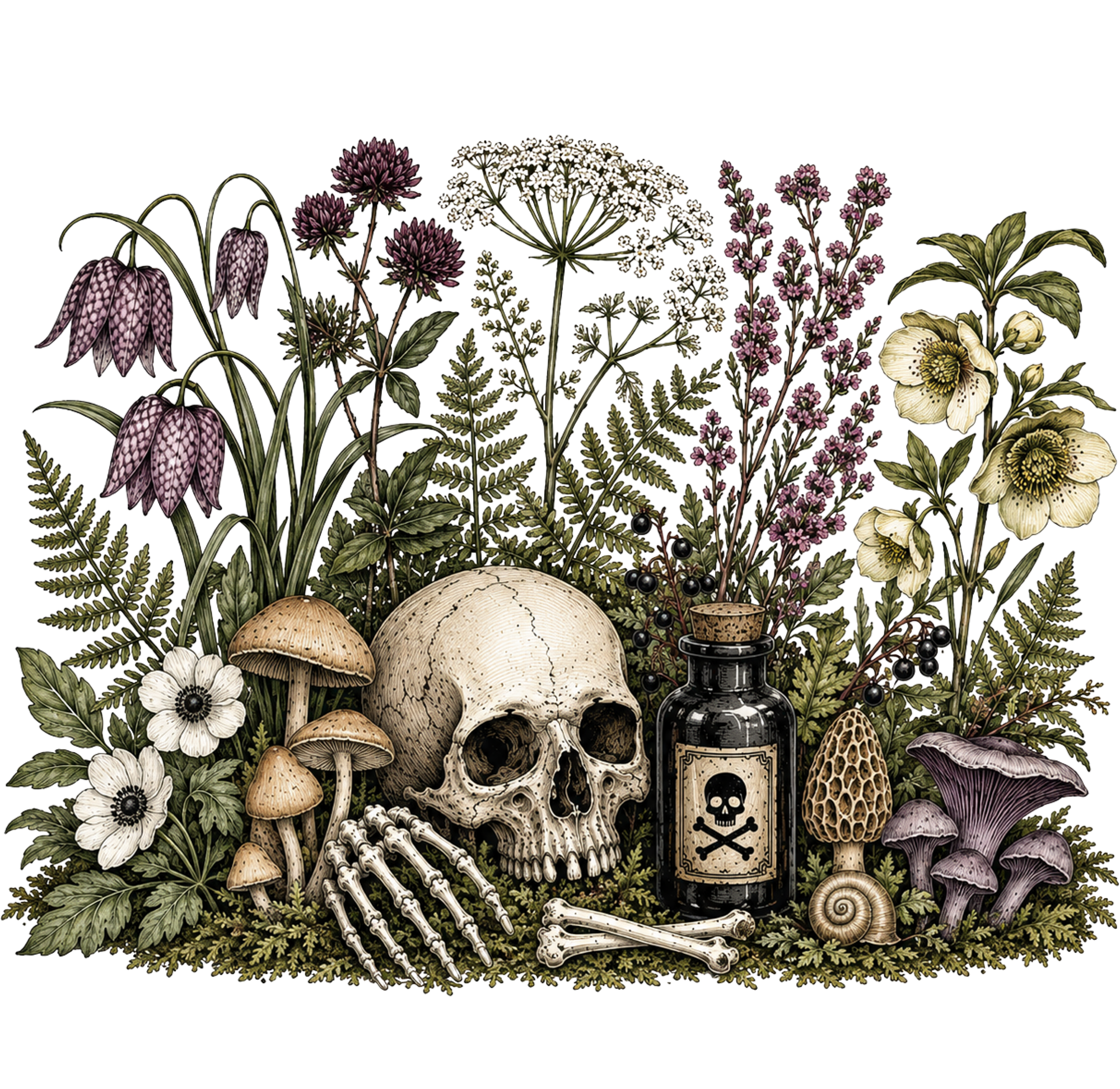 All Plants Are Edible Some Only Once Skull And Poison – Halloween Ready to Press DTF Transfer