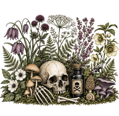 All Plants Are Edible Some Only Once Skull And Poison – Halloween Ready to Press DTF Transfer