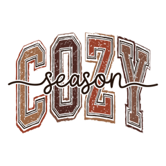 Cozy Season Retro Varsity Lettering – Fall Ready to Press DTF Transfer