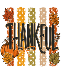 Thankful Autumn Stripes and Pumpkin – Thanksgiving Ready to Press DTF Transfer