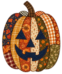 Tall Patchwork Jack O Lantern Pumpkin – Halloween Ready to Press DTF Transfer