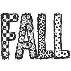 Black Patterned Fall Letters – Fall Ready to Press DTF Transfer