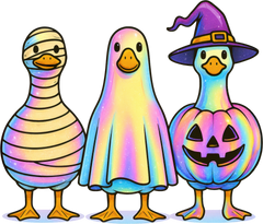 Cute Spooky Goose Trio - Ready to Press DTF Transfer