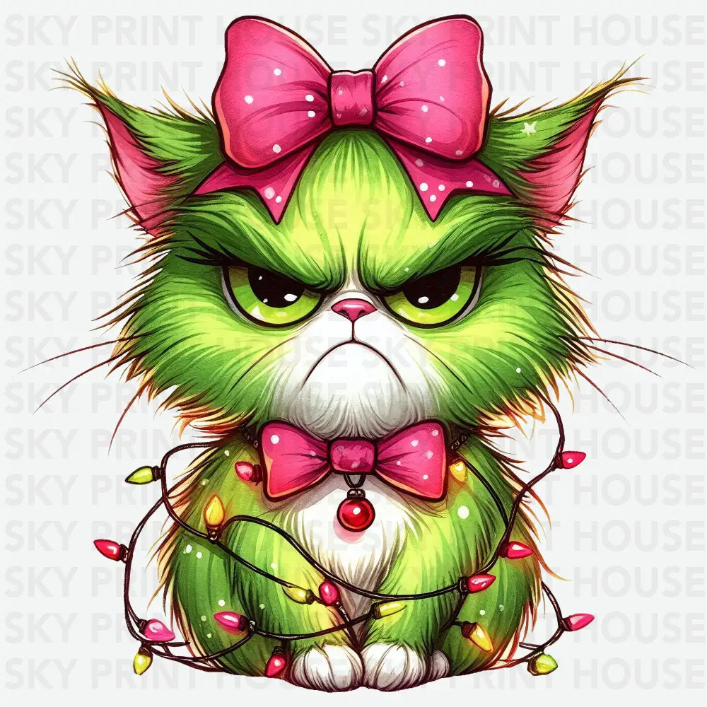 Angry Christmas Cat - Christmas Ready to Press DTF Transfer