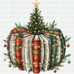 Bookish Christmas Tree - Christmas Ready to Press DTF Transfer