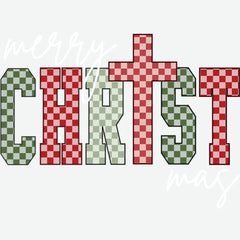 Checkered Merry Christmas - Christmas Ready to Press DTF Transfer