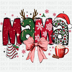 Christmas Bow Mama - Christmas Ready to Press DTF Transfer