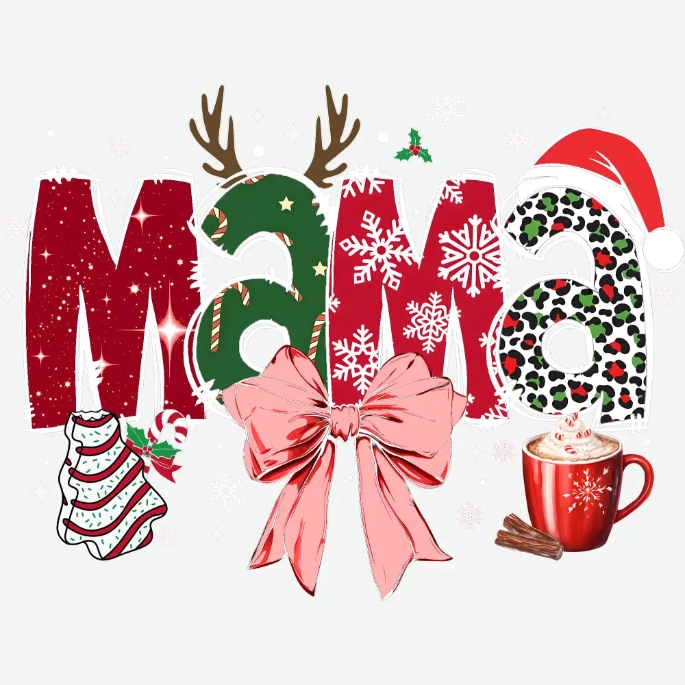 Christmas Bow Mama - Christmas Ready to Press DTF Transfer