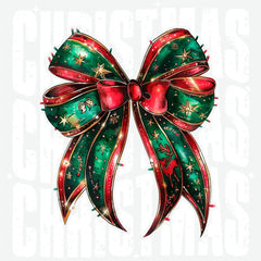 Christmas Bow - Christmas Ready to Press DTF Transfer