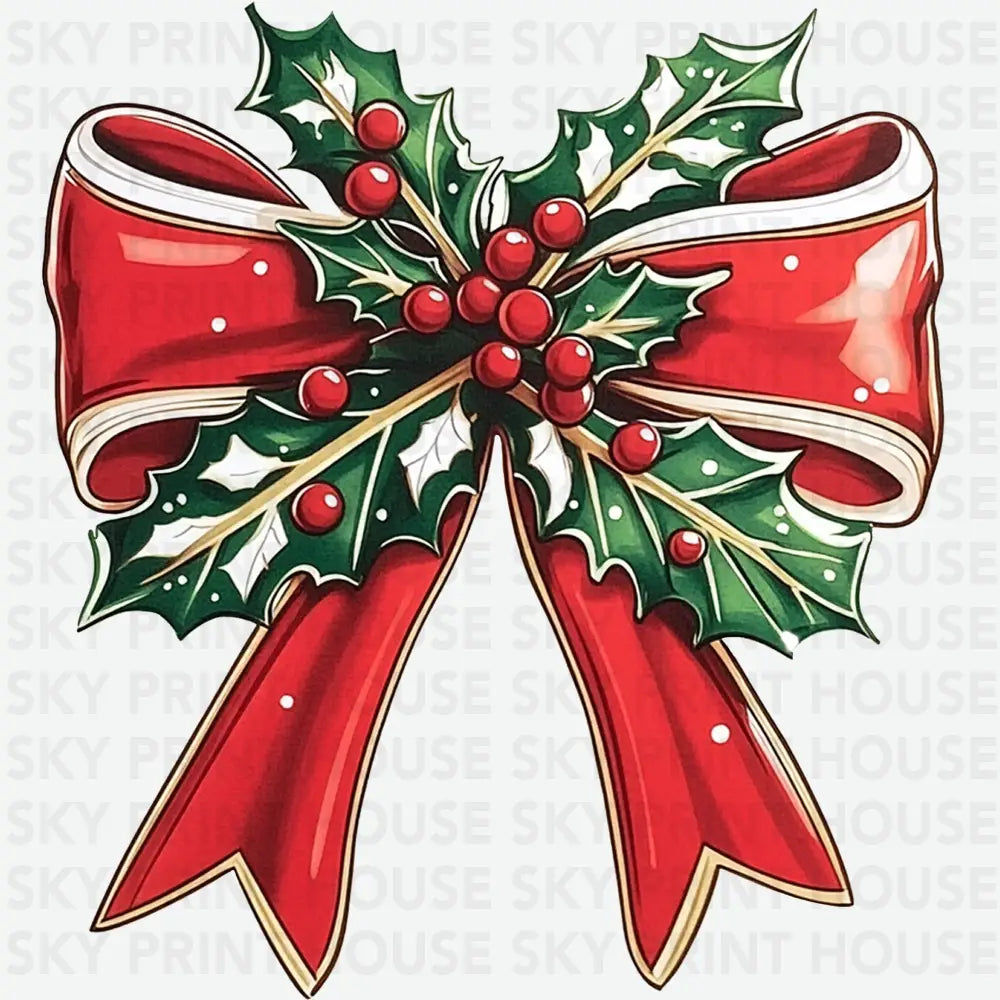 Christmas Bow - Christmas Ready to Press DTF Transfer