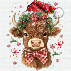 Christmas Cow - Christmas Ready to Press DTF Transfer