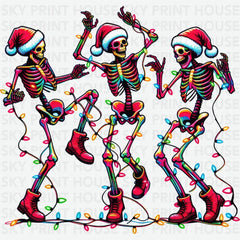 Christmas Dancing Skeleton - Christmas Ready to Press DTF Transfer