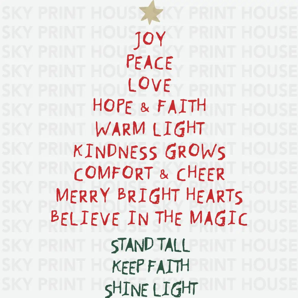 Christmas Festive Tree - Christmas Ready to Press DTF Transfer