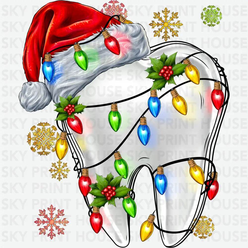 Christmas Lights Dentist - Christmas Ready to Press DTF Transfer