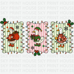 Christmas Lights Goose - Christmas Ready to Press DTF Transfer