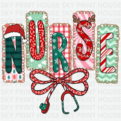Christmas Nurse Holiday Design - Christmas Ready to Press DTF Transfer