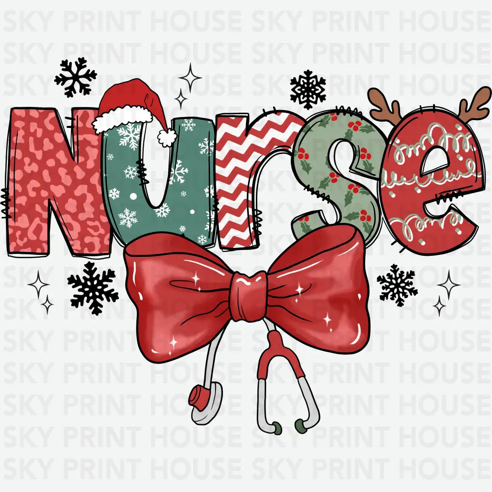 Christmas Nurse - Christmas Ready to Press DTF Transfer