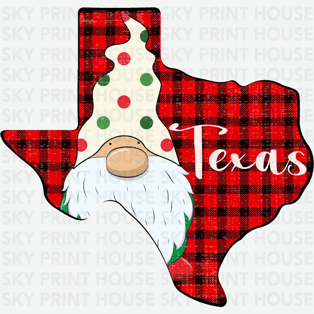 Christmas Texas Gnomes- Christmas Ready to Press DTF Transfer