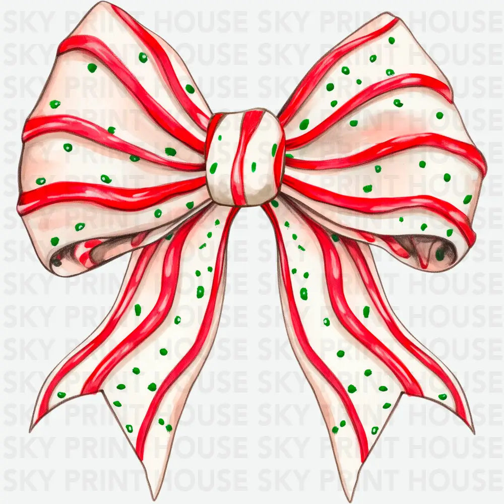Christmas Tree Cake Bow - Christmas Ready to Press DTF Transfer
