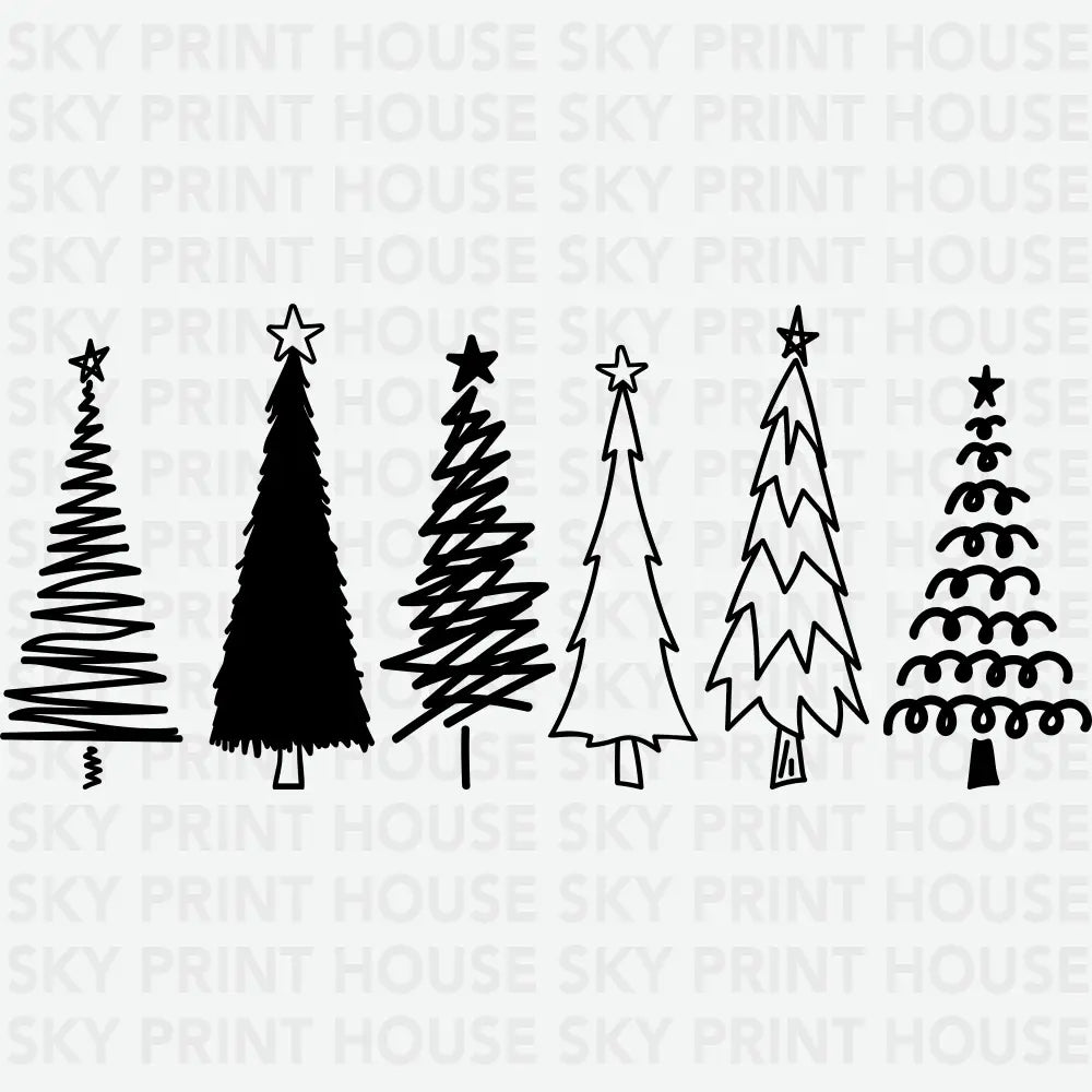 Christmas Trees - Christmas Ready to Press DTF Transfer
