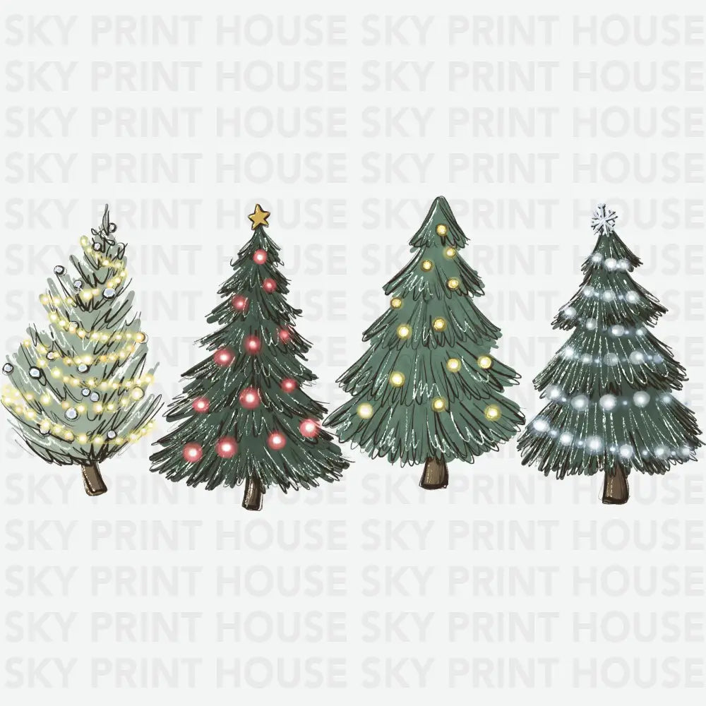 Christmas Trees - Christmas Ready to Press DTF Transfer